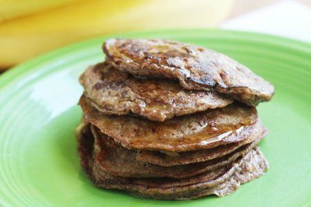 Chocolate Banana Protein Pancakes