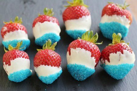 Red White and Blue Strawberries