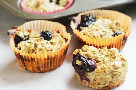 Healthy Banana Blueberry Oatmeal Muffins Recipe