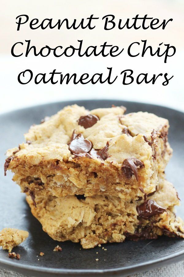 Peanut Butter Chocolate Chip Oatmeal Bars