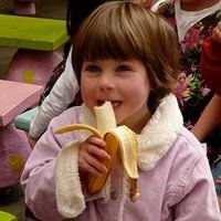 Ruby eating a banana