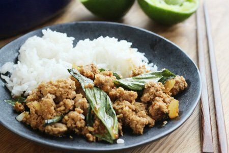 Thai Basil Ground Beef Bowl - Slender Kitchen